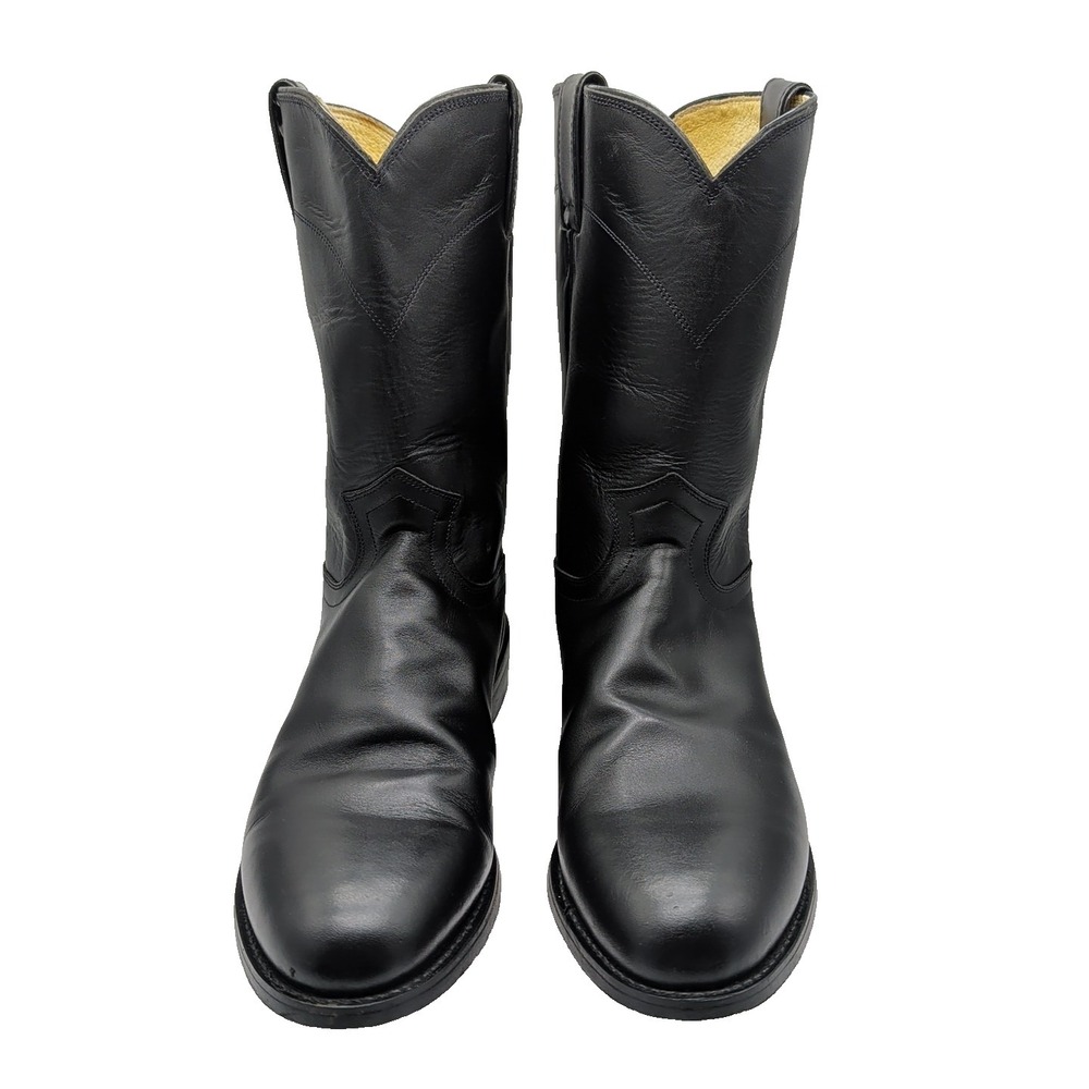 Justin Men's 10" Temple Roper Black Casual‎ Boots 3133 Size 10.5 D Conditioned